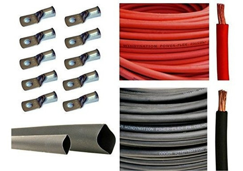 Calibre 4 4 Awg 15 Pies Rojo + 15 Pies Negro Batería De Sold