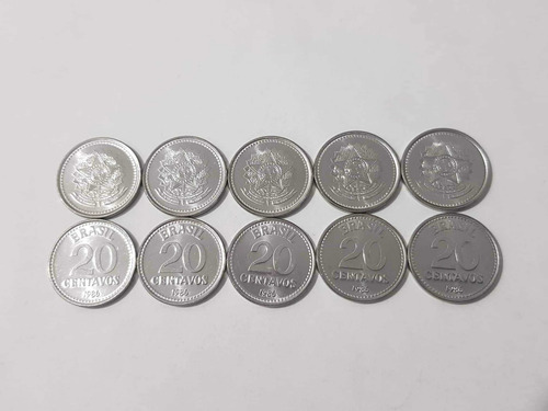 Lote 10 Moedas De 20 Centavos 1986 Flor De Cunho!