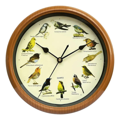 Reloj A Pared Con Diseño A Despertador Con Canto A Pájaro \