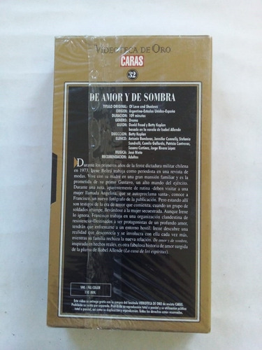 Imagen 2 de 2 de De Amor Y De Sombras - Kaplan - Videoteca Oro Caras #32 Vhs
