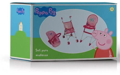 Imagen 2 de 5 de Set Cochecito Practicuna Silla 2 En 1 Muñecas Peppa Pig Bip