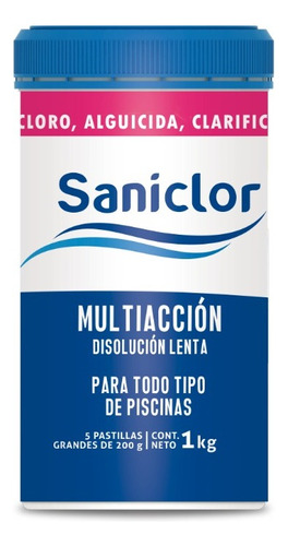 Pastilla Piscina Triple Acción Saniclor 1 Kg 5 Pastillas