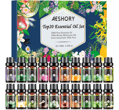 20 Aceites Esencias Aromaticas Para Humidificadores 10ml C/u