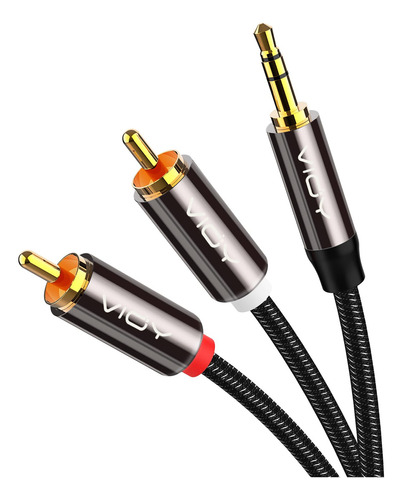 Vioy Cable Rca A 0.138 In (6 Pies), Nailon Chapado En Oro Tr