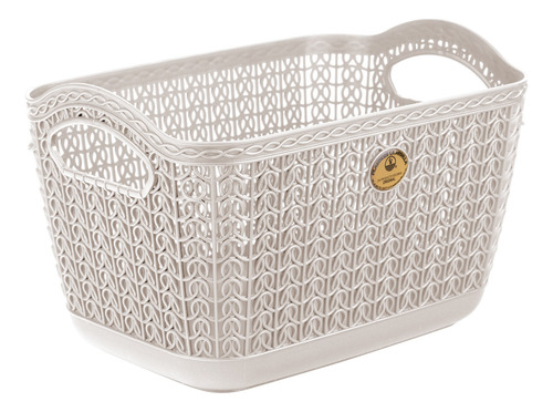 Set 3 Canastas Mitril Med Resistentes Organizadoras 18x19x29 Blanco Mitril Med