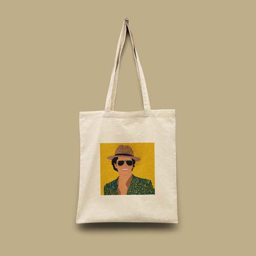 Tote Bag (bolsa Ecológica), Bruno Mars Fondo Amarillo