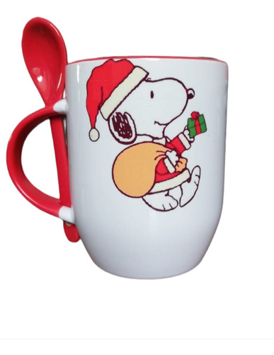 Taza Navideña De Snoopy Regalo, Personalizada