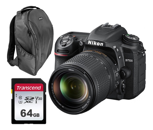 Cámara Nikon D7500 Lente 18-140mm Y Memoria 64gb Y Maleta