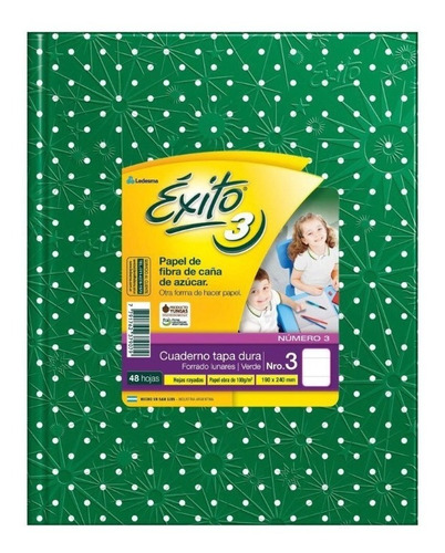 Cuaderno Abc Exito E3 19x24 Cm 48hojas Lunares Verde Rayado