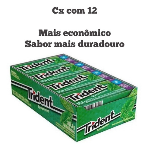 Chicle Trident 18s Menta 12x30,6g + Economico E Saboroso