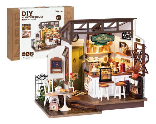 Cafetería En Miniatura Con Luces Led Kit De Rolife 120