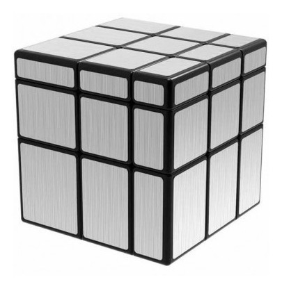 Cubo Rubik Qiyi Mirror 3x3 Original Plateado O Dorado + Base