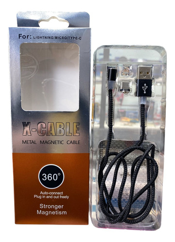 Cable Magnetico Iman Usb Para Celular Cargador Tipo C Blanco