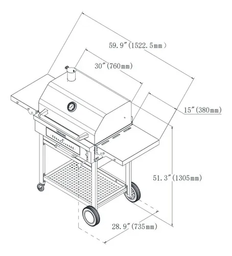 Asador De Carbón Cart-style Kitchenaid 810-0021 Negro