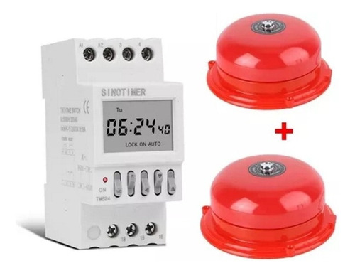 Kit Timer Escolar Automatizador Sirene + 2 Campainha 220v