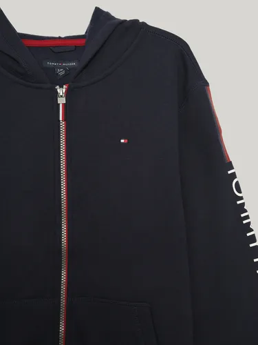 Polerón Hoodie De Niño Con Cierre Azul Tommy Hilfiger
