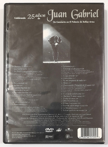 Juan Gabriel 25 Años En Concierto El Palacio De Bellas Artes Edición Limitada (Usado)