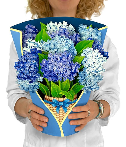 ~? Freshcut Paper Pop Up Cards, Nantucket Hydrangeas, 12 Inc