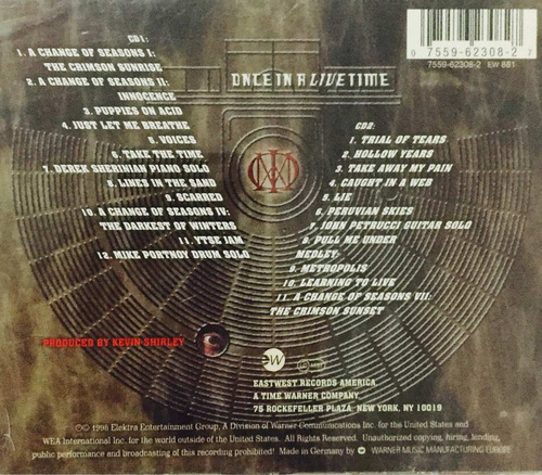 Cd Dream Theater Once In A Livetime