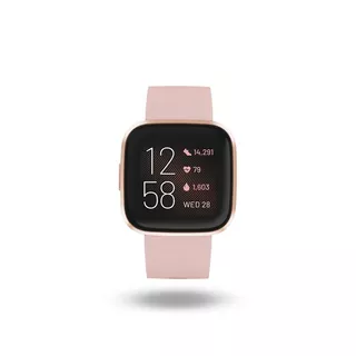 Smartwatch Fitbit Versa 2 caixa de alumínio anodizado copper rose aluminum, pulseira petal FB507