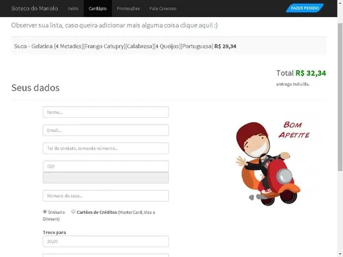 Script Site Pronto Em Php De Entregas Delivery Bar, Pizzaria