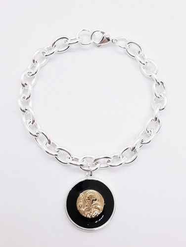 Imagen 2 de 4 de Pulsera Tiffany, San Benito. Acero Blanco, Ionizado Plata.