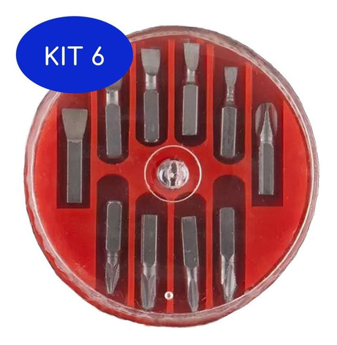 Kit 6 Jogo De Bits Para Furadeira E Parafusadeira 10 Peças