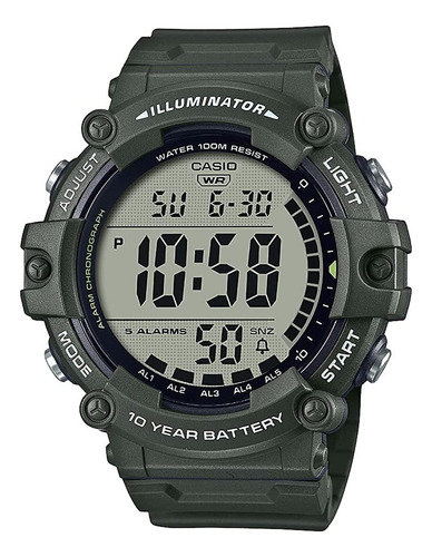 Reloj Casio Illuminator Ae-1500whx-3avcf Para Hombre, Verde