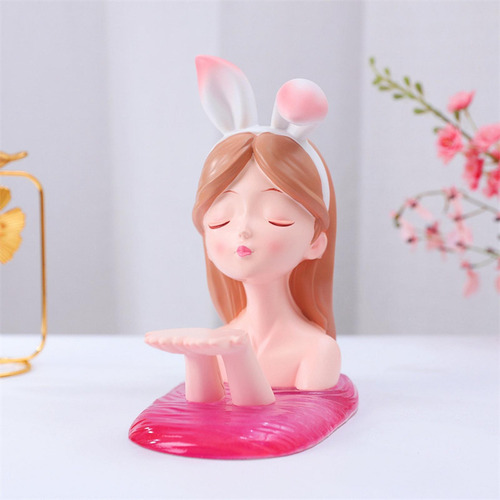 Estatuilla Estatua Bandeja De Almacenamiento Llaves Rosado