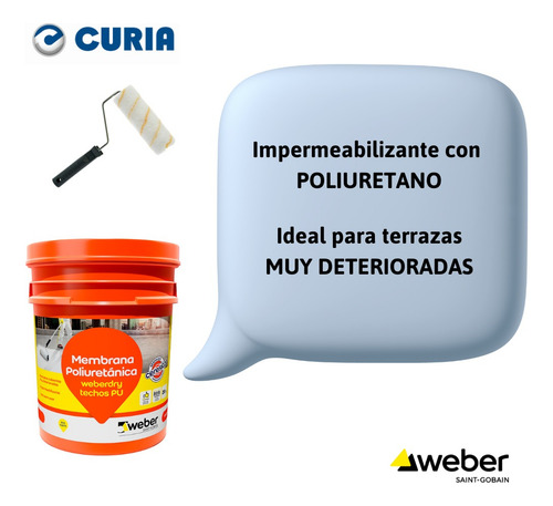 Membrana Líquida Techos Pu Weberdry Weber 20 Kgs Poliuretano Color Verde