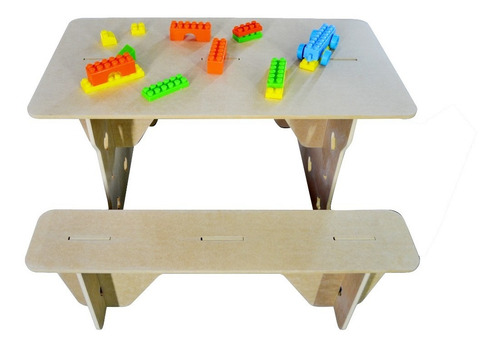 Mesita Mesa Sillita Silla Infantil Camping Plegable Madera
