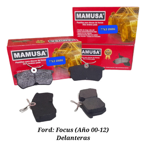 Pastillas De Frenos Mamusa 7763 Para Ford Focus (00-12) Tras