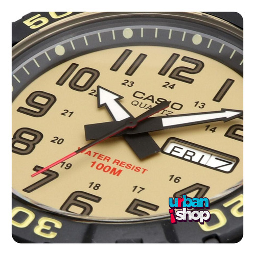 Reloj Casio Mrw 210hb Lona Beige Fechador Sumergible 50m