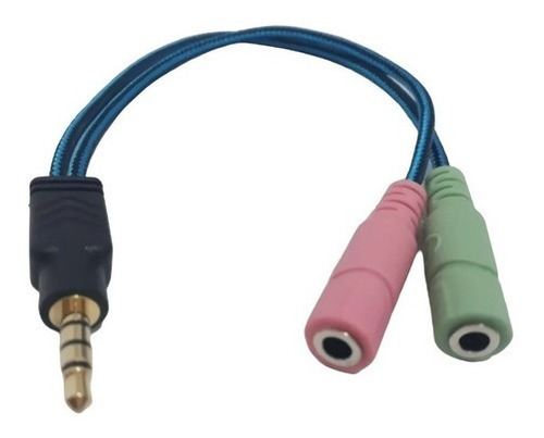 Cable Adaptador Convertidor Plug 3.5 Audio Y Microfono 2 A 1