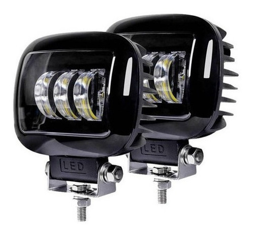 Por Faro Cuadrado O Redondo 3 Led 30w 5 Lupa 6d Moto