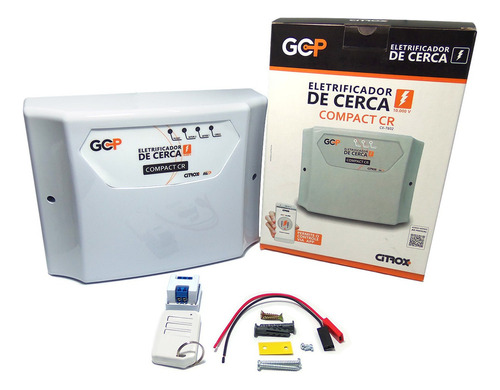 Kit Cerca Eletrica Alarme 70m 4 Sensores Discadora Bateria 110v/220v
