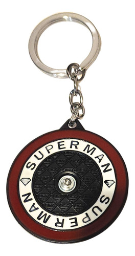 Llavero Superman Spinner Giratorio Metálico - Dc Comics Negro