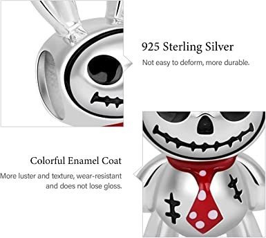 Imagem 4 de 6 de Berloque Prata Coelho Skull Com Gravata