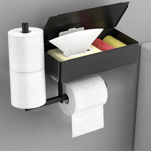 Soporte De Papel Higiénico Con Estante Portarrollos De Papel
