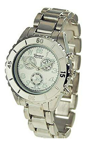 Reloj Geneva Platinum 9143 Mujer Cronógrafo Decorativo Con E