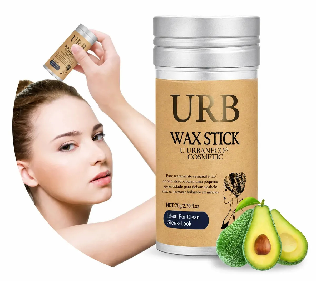 Urban Eco Cera Bastão Modeladora Antifrizz Cabelo Wax Stick 75g — miniatura 3