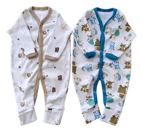 Packx 2 Pijama Enterito Dormilón Bebe Nene Algodon