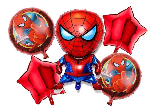 Bouquet De 5 Globos De Spiderman