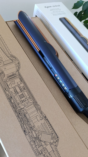 Plancha Pelo Dyson Airstrait Azul Prusia 220v Nueva En Caja Azul Prusia
