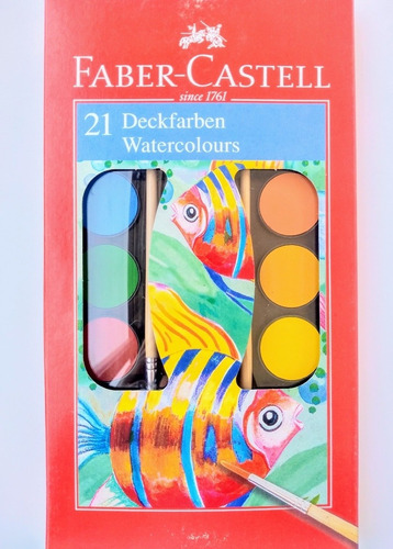 Acuarelas Faber Castell De 21 Colores En Pastillas