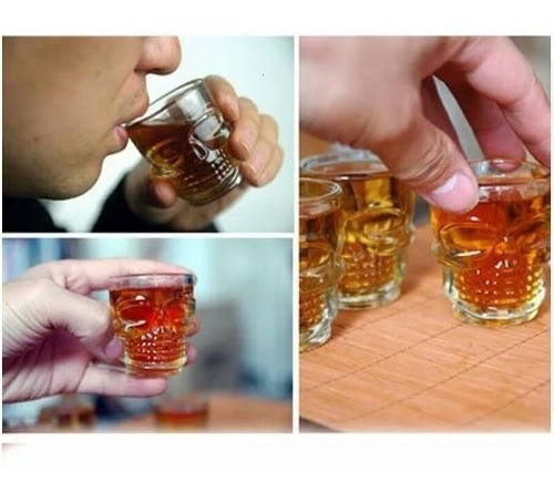 Tequilero Whiskero Cabeza Craneo De Cristal 90 Ml