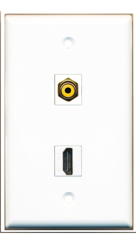 1 Rca Amarillo Para Subwoofer Audio Placa Pared Puerto Hdmi