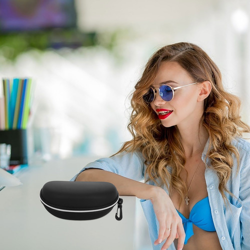 Funda Rígida Con Cremallera Para Gafas De Sol, Portátil, Caj