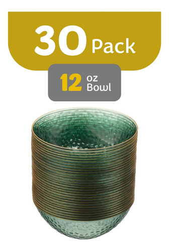 Paquete De 30 Tazones Plásticos Resistentes De 350 Ml
