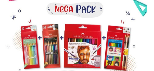 Gran Combo De Lapizes Y Boligafos Faber-castel Pastel Metali